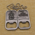 High Quanlity Zinc Alloy Bottle Opener Dog Tags with Chain